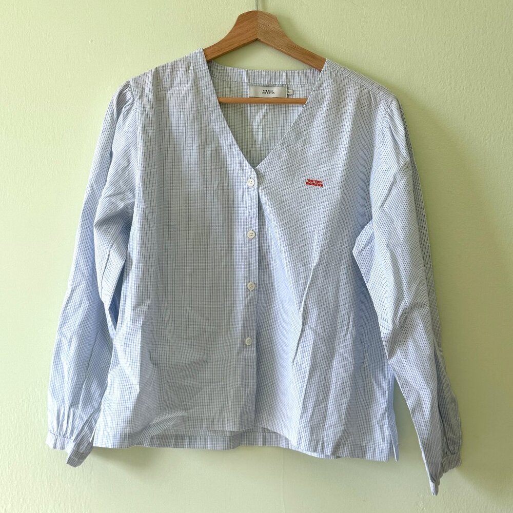 The Tiny Big Sister checked v-neck blouse